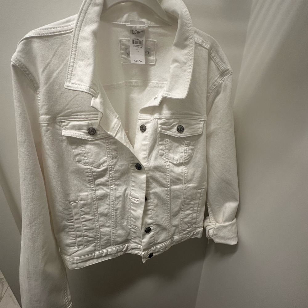 LOFT Women's White Denim Jacket